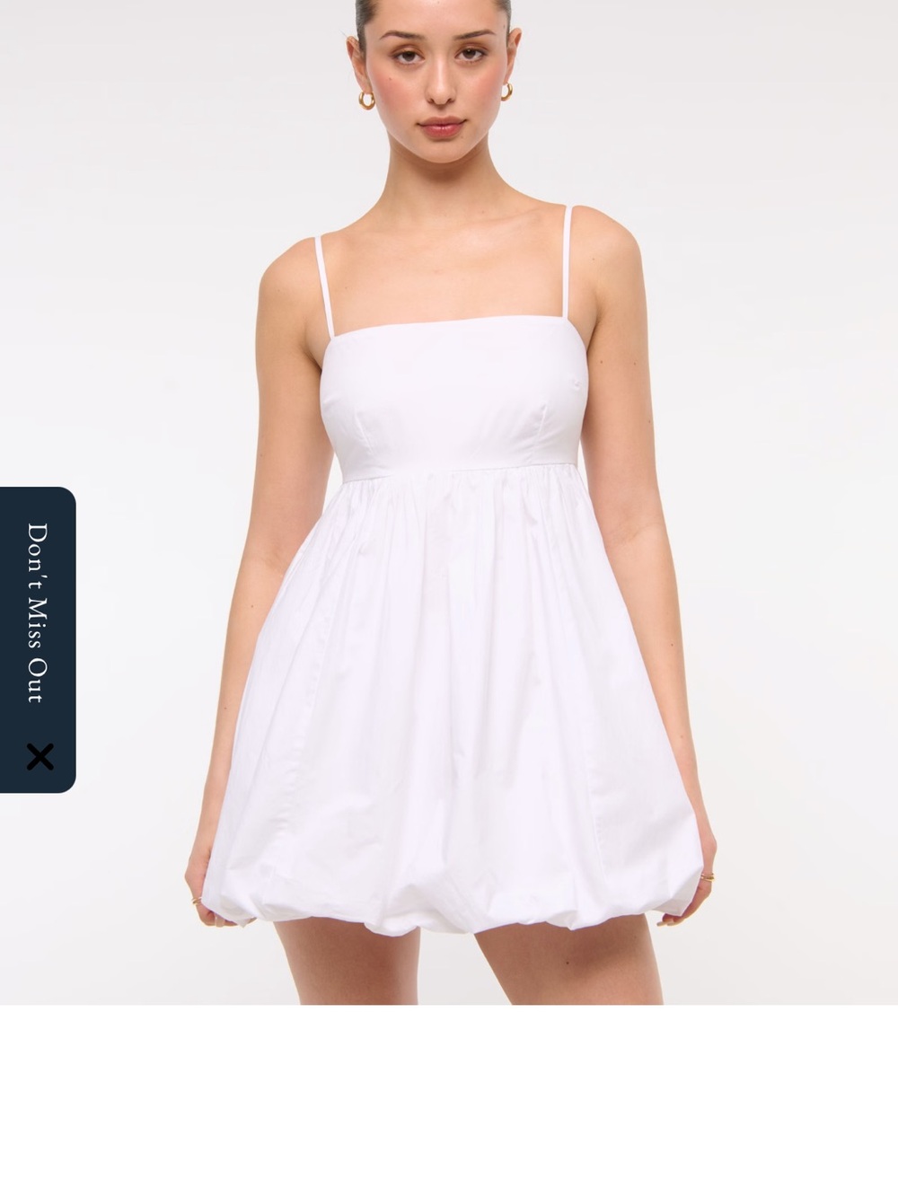 Abercrombie & Fitch White Spaghetti Strap Bubble Hem Dress Small Tall
